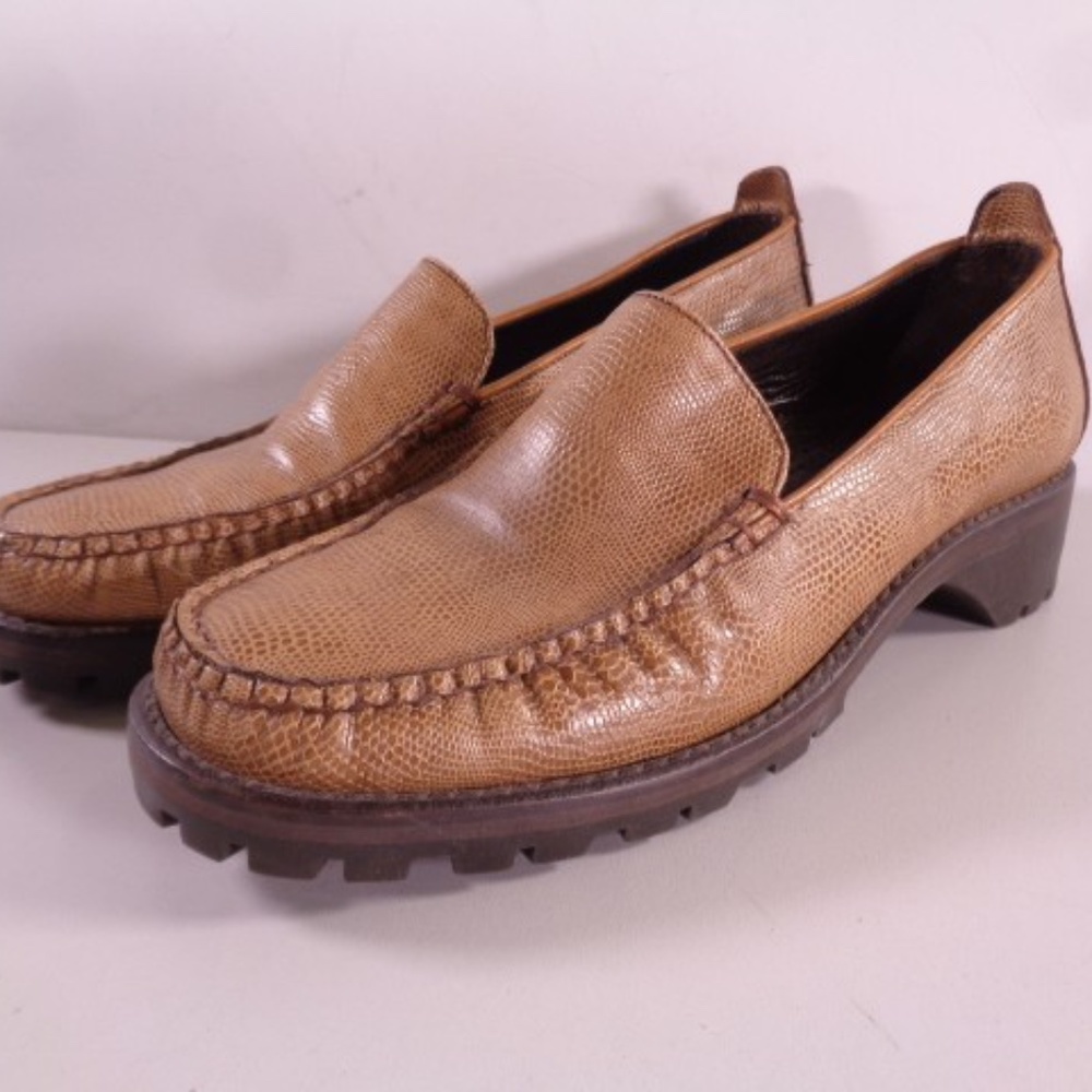 Cole Haan D10791 Brown Alligator Print Sz 5.5